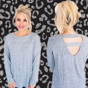 Gray Open-Back Women's Top